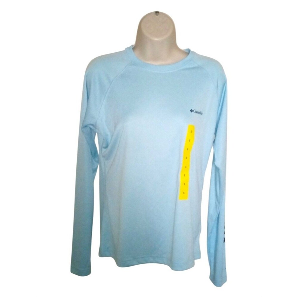 New Columbia Omni Shade Shirt Size Small Spring Blue 50 WPE Regular Fit